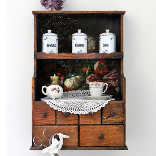 Papier Mousseline Découpage Floral Antique & Script Français