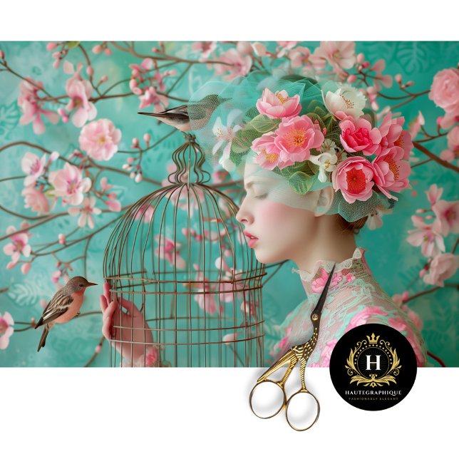 Papier Mousseline Découpage floral Casquette unique Birdcage (Créateur téléchargé)