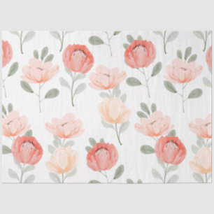Papier Mousseline Découpage floral rose Aquarelle pivoine