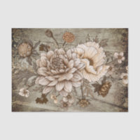 Découpage floral rustique Sepia Chrynsanthimum