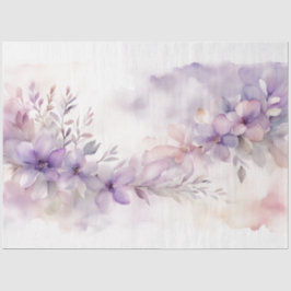 Papier Mousseline Découpage Floral Violet 18b