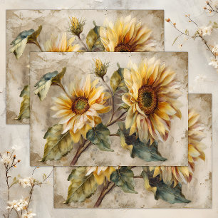 Papier Mousseline DÉCOUPAGE FLORALE DES SOUCHES vintages