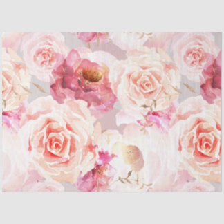 Papier Mousseline Découpage florale vintage Blush Peony