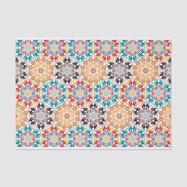 Papier Mousseline Découpage géométrique de motif floral (Recto)