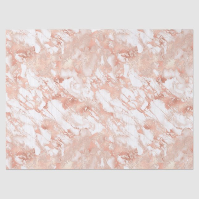 Papier Mousseline Découpage Gold et Marbre blanc Rose (Recto)