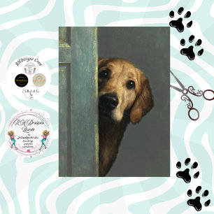 Papier Mousseline Decoupage Golden Retriever qui regarde Beurre de C