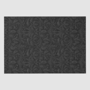Papier Mousseline Découpage gothique Jacquard Swirls - noir et gris