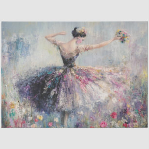 Papier Mousseline Découpage Graceful Ballerina Danser Fleurs de terr