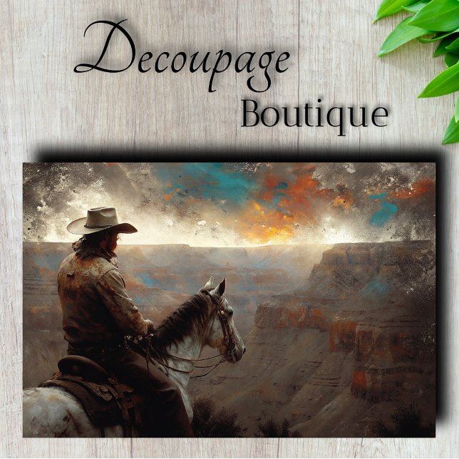 Papier Mousseline Découpage Grand Canyon Rider (Grand Canyon Rider Decoupage Tissue Paper)