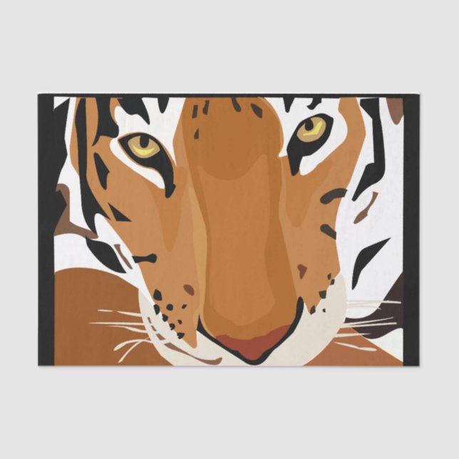 Papier Mousseline Découpage graphique de tigre (Recto)