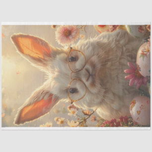 Papier Mousseline Découpage Gros Bunny de Pâques Grands Lunettes ron