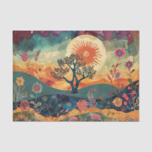 Papier Mousseline Découpage hippie bohème