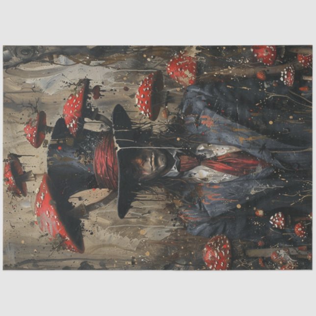 Papier Mousseline Découpage Image Whimsical Homme Costume Champignon (Recto)