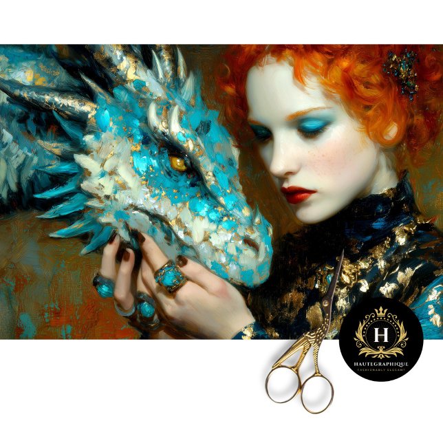 Papier Mousseline Découpage Imaginaire Dragon Bleu & Or (Créateur téléchargé)