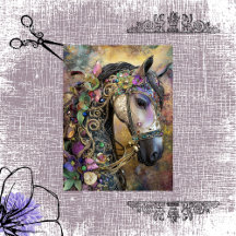 Découpage Imaginaire Royal Mane Horse Portrait
