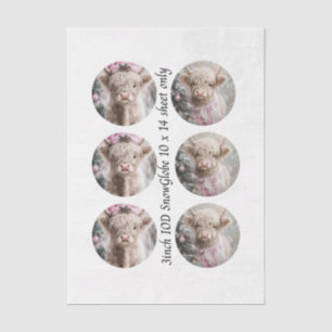 Papier Mousseline Découpage IOD Snow Globe Highland Cow Christmas