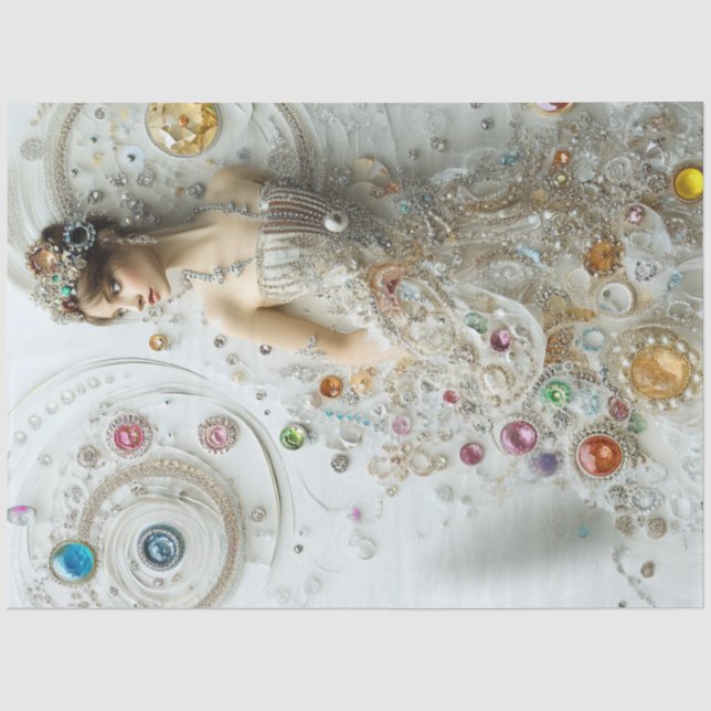 Papier Mousseline Découpage Joaillerie Lady Art Motif (Recto)