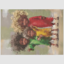 Découpage Joyeux Enfants bouclés en rouge