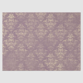 Papier Mousseline Découpage Lavande et Damas d'or