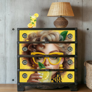 Papier Mousseline Découpage Lemonade Lady Retro Hot Days été