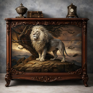Papier Mousseline Découpage Lion Noble