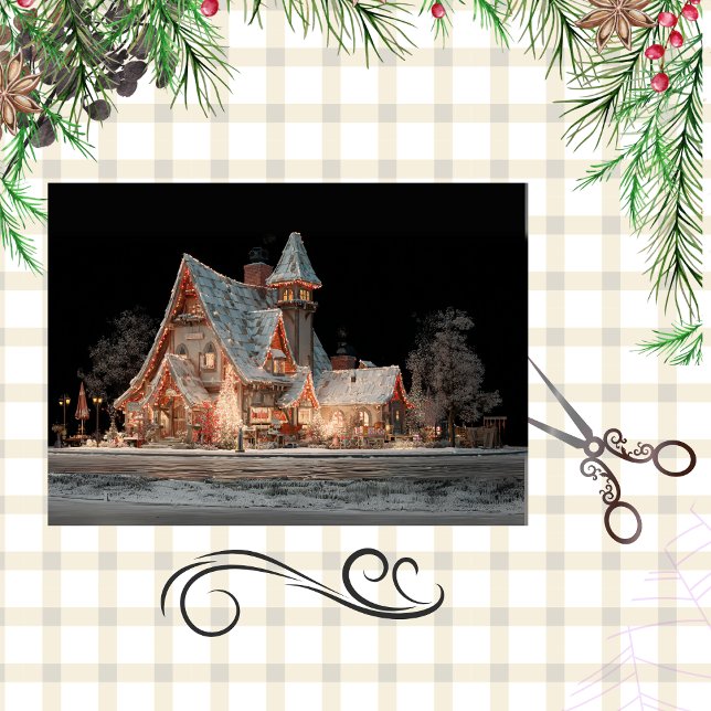 Papier Mousseline Découpage Maison de campagne du Père Noël (Créateur téléchargé)