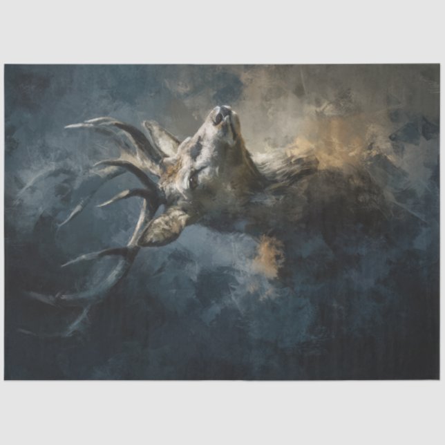 Papier Mousseline Découpage Majestic 9 Point Cerfs Antlers (Recto)