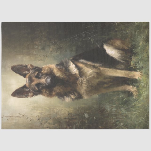 Papier Mousseline Découpage Majestic Allemande Shepard Potrait Portr (Recto)