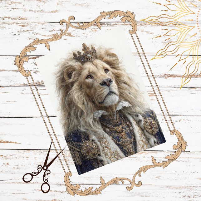 Papier Mousseline Découpage Majestic Lion King Regal Design Bijoux (Créateur téléchargé)