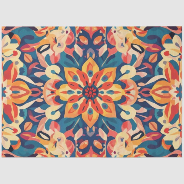 Papier Mousseline Découpage Mandala Digital Artwork Art psychédéliqu (Recto)