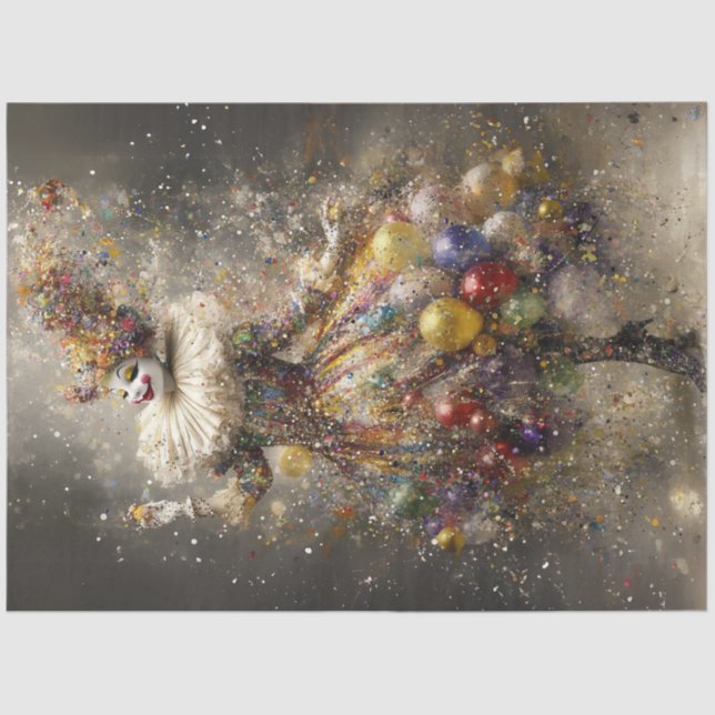 Papier Mousseline Découpage Masque cirque clown Costume coloré (Recto)