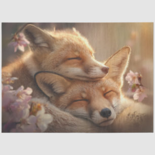 Papier Mousseline Découpage Mère Bébé Fox Dormir le plus vite