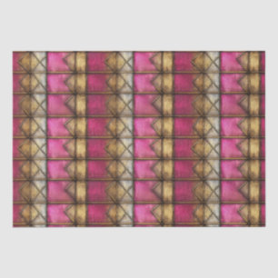 PAPIER MOUSSELINE DÉCOUPAGE MÉTALLIQUE EN BOIS GOTHIQUE ROSE