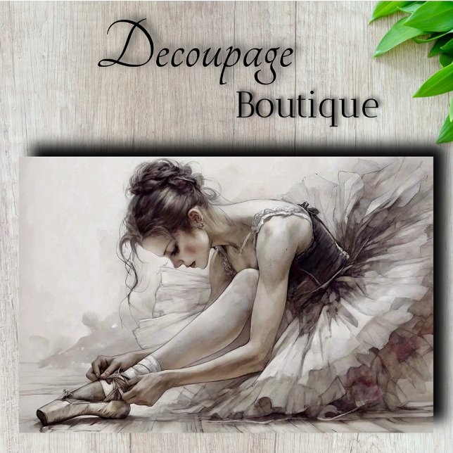 Papier Mousseline Découpage monochrome Prima Ballerina (Ballerina Monochrome Decoupage Tissue Paper)