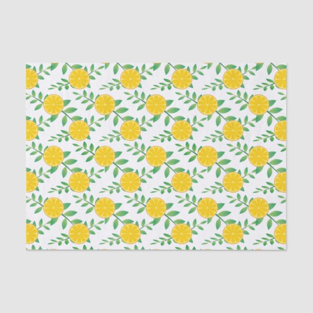 Papier Mousseline Découpage Motif de bouquet de citron (Recto)