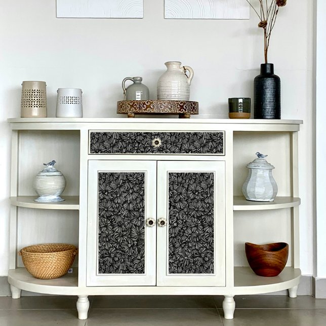 Papier Mousseline Découpage Motif de marguerite noir et blanc (Créateur téléchargé)