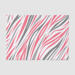 Papier Mousseline Découpage Motif en bande rose et gris