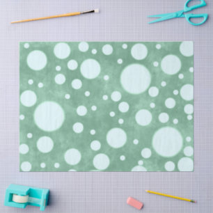 Papier Mousseline Découpage Motif Pois en marbre vert
