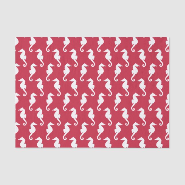 Papier Mousseline Découpage Motif rouge et blanc (Recto)