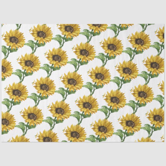 Papier Mousseline Découpage motif Sunflower (Recto)
