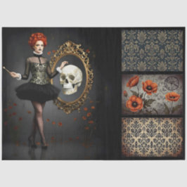 Papier Mousseline Decoupage Motifs Gothiques Poétiques 