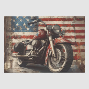 Papier Mousseline Découpage Moto Patiné Vintage Avec Indicateur