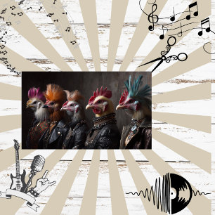 Papier Mousseline Découpage Musique Bande poulets style Punk