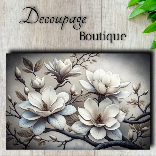 Papier Mousseline Découpage Mystic Magnolias (Mystic Magnolias Decoupage Tissue Paper)