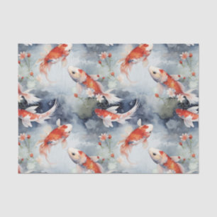 Papier Mousseline Découpage mystique de l'étang de poisson Koi