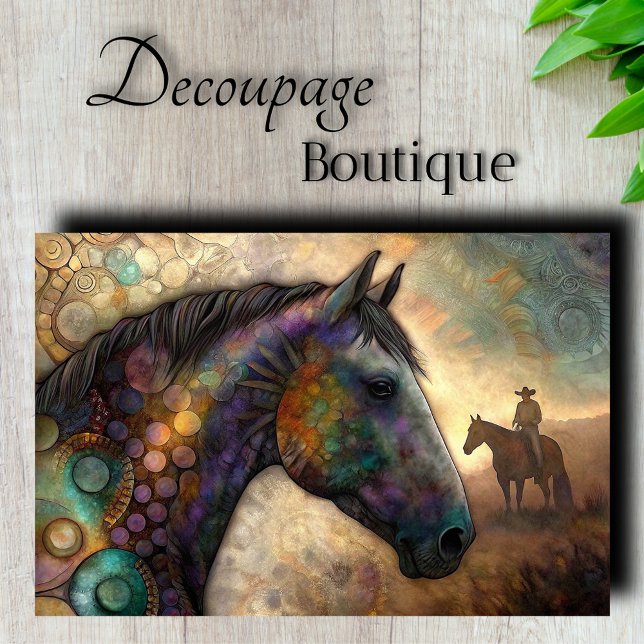 Papier Mousseline Découpage mystique du cheval (Mystical Horse Decoupage Tissue Paper)