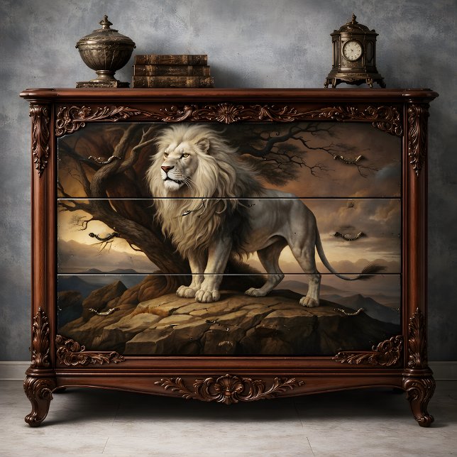 Papier Mousseline Découpage Noble Lion (Noble Lion Decoupage Tissue Paper)