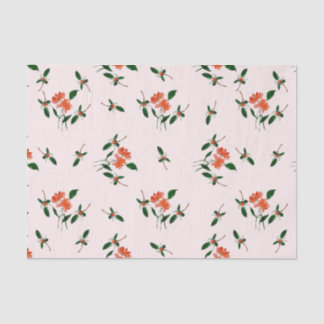 Papier Mousseline Decoupage Or Gifting Hand-Painted Florals Blush 