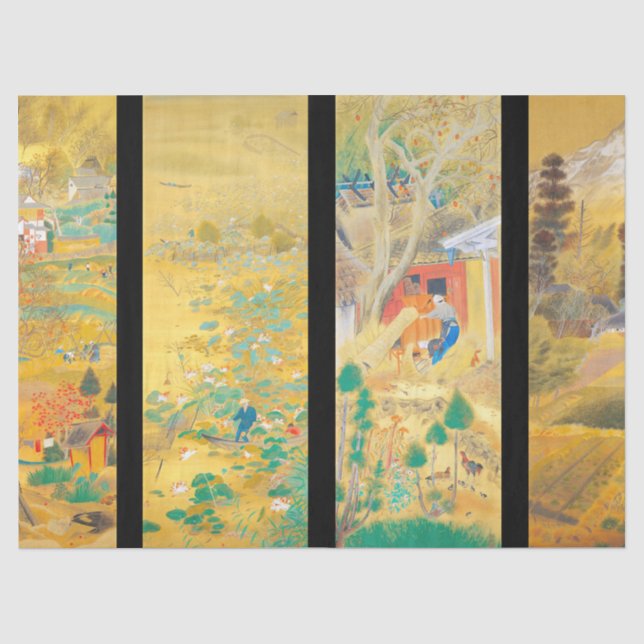 Papier Mousseline Decoupage ou métiers japonais exotiques de motif (Recto)