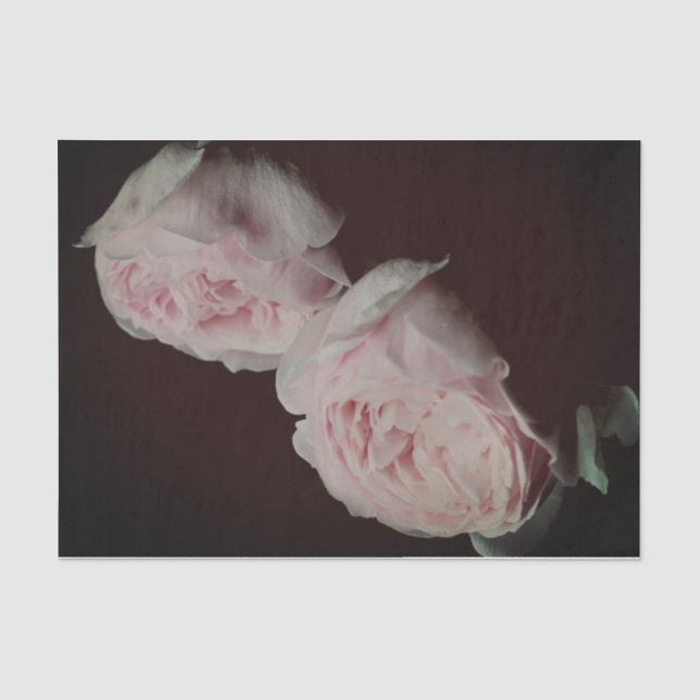 Papier Mousseline Découpage Pair Roses Rose (Recto)